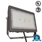 DLC5.1 New type 200w led flood light, black color, FM bracket, bridgelux 3030 chips, 5700K  Non-isolated driver with surge protector AC120-277V