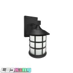 Outdoor Wall Light, Aluminum Housing With Black Finish, Frosted Glass Diffuser, 12W DOB, CRI 80, 3000K/4000K/5000K