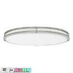32.36"L x 18.26"W x 4.19"H Ceiling light, steel housing with brushed nickel finish, Acrylic lens. 40W, CRI 80, 5000K