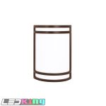 W7" XE3-1/2" XH9-7/8" LED outdoor wall sconce, Oil robbed bronze (ORB) finish, metal cover on top, White Acrylic Lens, 12W DOB, CRI 80, 3000K/4000K/5000K