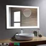 LED mirror W36"*H30", 6500k,50W(with de-fogging module),frosted edge
