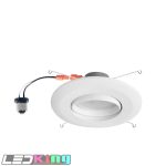 6" LED Gimbal downlight, 15W, 120V AC, dimmable, 5CCT Select:27K/30K/40K/50K/57K,