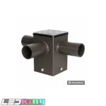 Tenon Adapter for 4 Inch Square Poles with 3 Horizontal 90 Degree Tenons;For 4'' Square Pole;Black Finish;