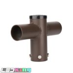 Tenon Adapter for 2 3/8'' round pole with 2 Horizontal 180 Degree; Black Finish;