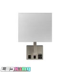 wall lamp,L230*W170*H210mm,1pcs square white linen shade,1pcs switch,1pcs USB,1pcs outlet