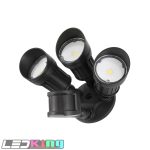 "LED security light -3 HEAD Voltage: 120V AC Power: 20W, Bronze Finish,  CCT:5000K  with PIR motion sensor,non- dimmable, wet location."