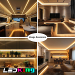 High Brightness COB Golden Strip Lights