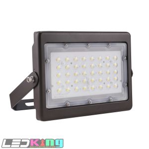 90W LED Flood Light, 5700K Daylight, AC120-277V, Seoul Chips, China Brand Driver, FM Bracket, Black Finish, UL Listed