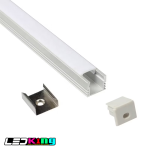 5-Foot Frosted Aluminum Channel Kit with Cover and Mounting Accessories