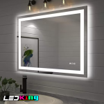 Rectangular LED Mirror with Defogger, 48"x36"