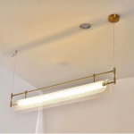 Modern Linear LED Pendant Light – Copper/Black