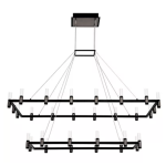 LED PENDANT LIGHT MD19001040-30B – 2 SQUARES, MATT BLACK & COFFEE GOLD