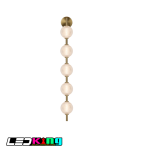 5-Light Vertical Globe Wall Sconce – Textured Glass with Gold Mount