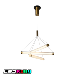 TriBeam Modern LED Pendant Light – Gold Suspended Tube Fixture