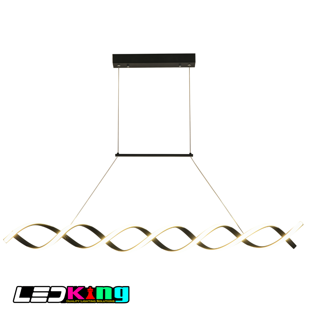 HelixWave LED Pendant – Modern Sculptural Linear Light