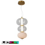 Modern Triple Globe Glass Pendant Light – Frosted & Clear Finish