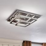 110–130V Chrome Crystal Ring Chandelier – 2-Ring, W36”