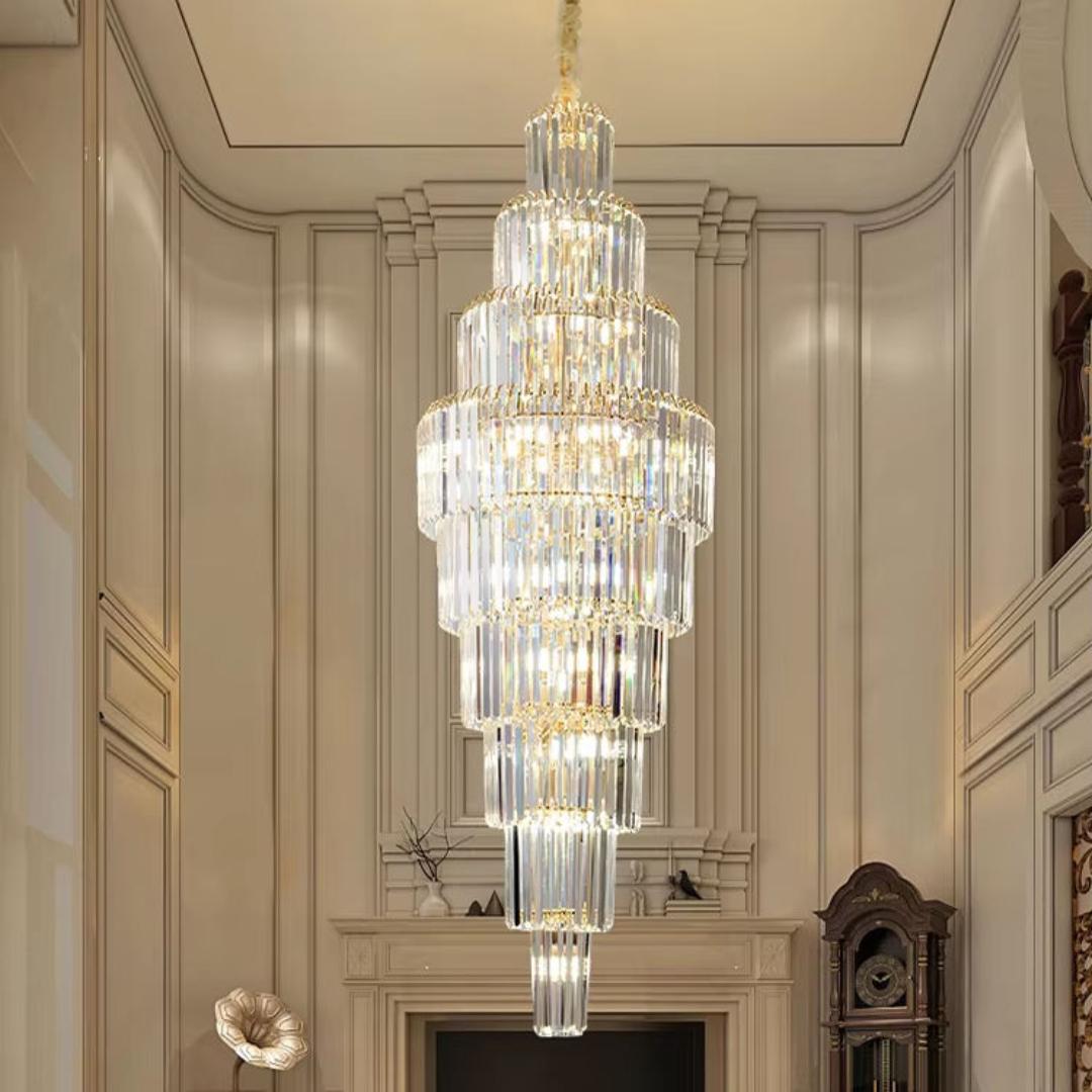 3ft x 10ft Mirror Black Crystal Chandelier (M63048)