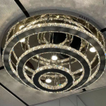 110–130V Chrome Crystal Chandelier – 3-Tier (M15385)