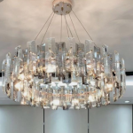 Aurora Slimline Crystal Chandelier – 32’’ Wide
