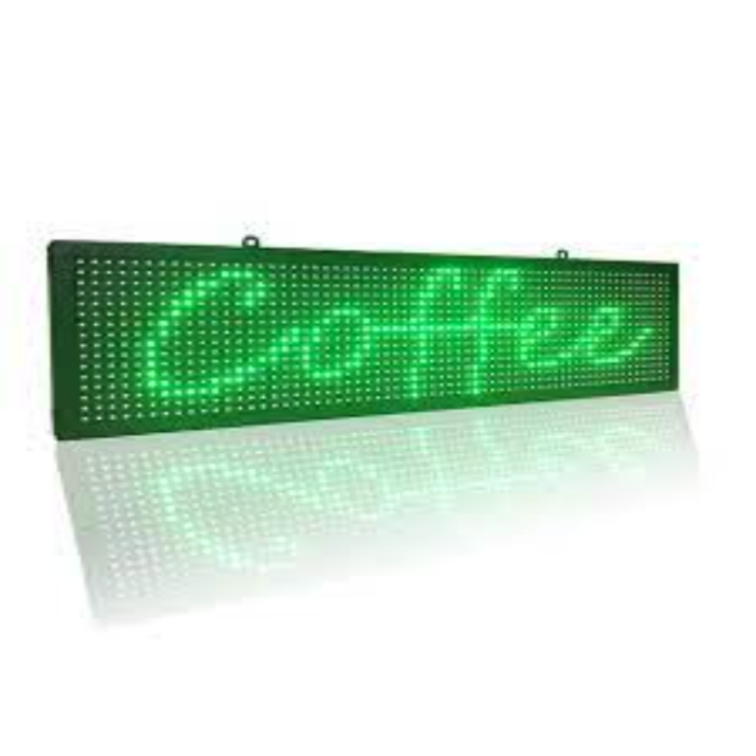 led-banner-p10-monochrome-green-display-7-x-40