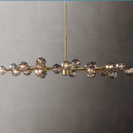 Luxury Brass & Smoke Crystal Chandelier – 24 Lights, 3000K