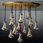 Brass & Glass Chandelier – 13-Light