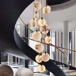 Brass Alabaster LED Chandelier