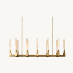 Imperial Radiance Brass & Crystal Linear Chandelier – 60’’ Statement Piece (3000K)