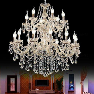 Chrome Crystal Chandelier – 40’’ Diameter, 36’’ Height