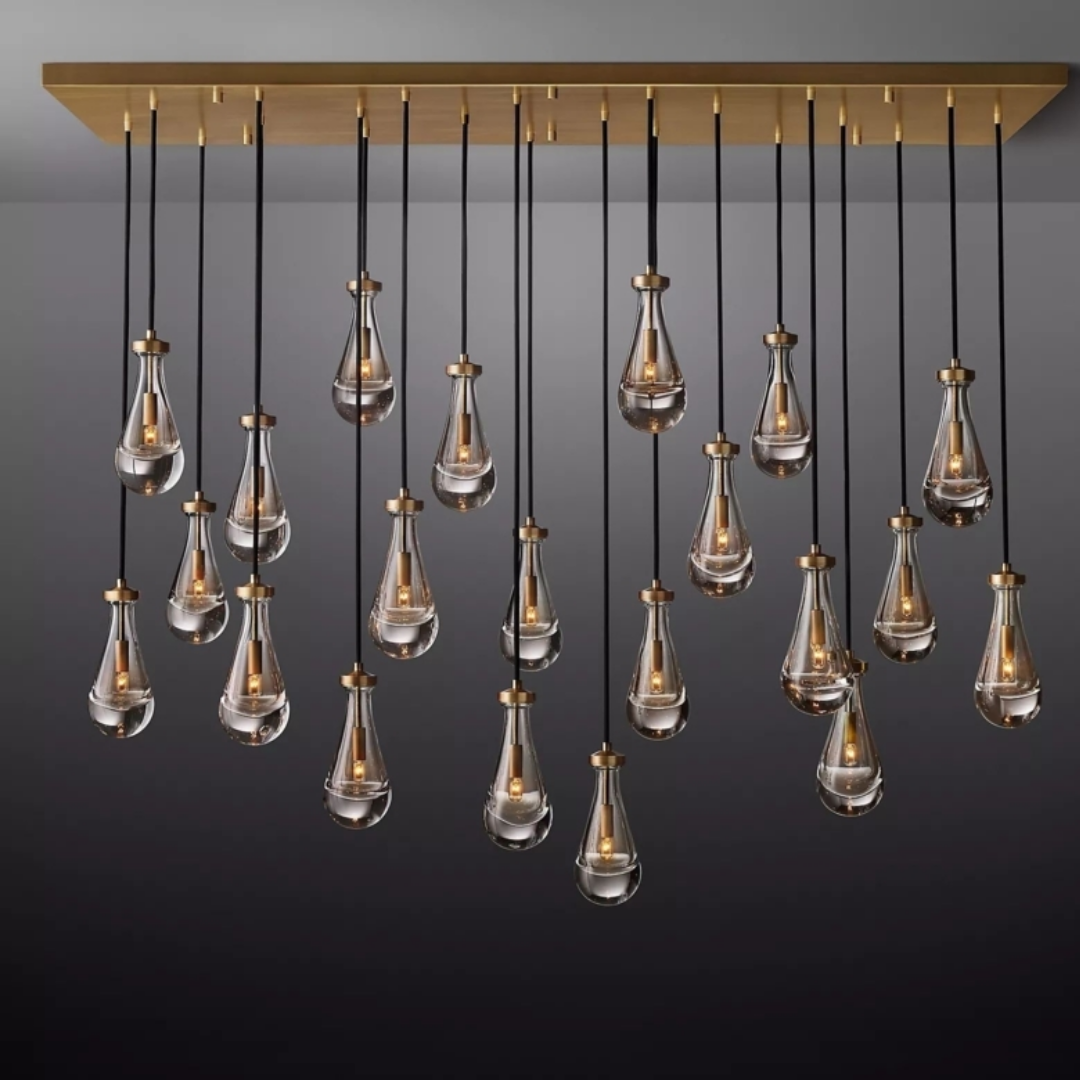 Imperial Grandeur Brass Glass Chandelier – 13-Light Statement Piece