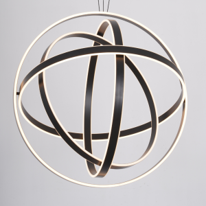 Geometric Orb LED Chandelier – Matt Black